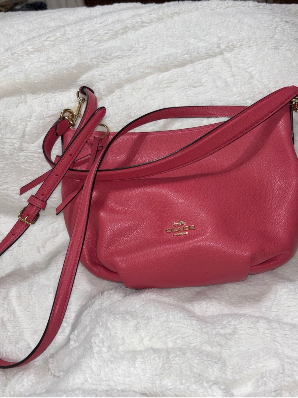 Coach Rose Pink Pebbled Leather Shoulder Bag with Wallet - Picture 6 of 16